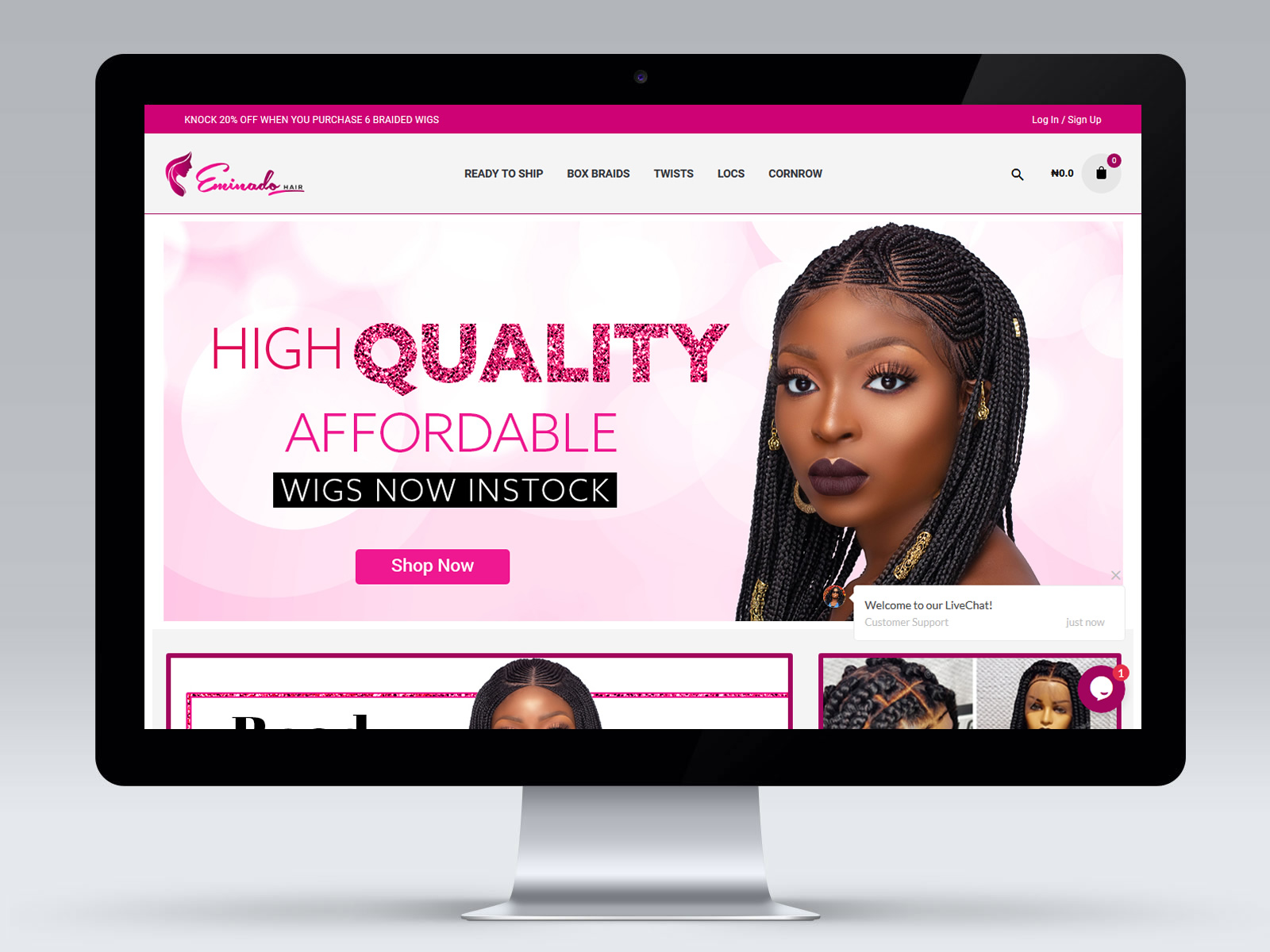 Braided wig store in UK | Timest Web | Website Developer in UK | Braided wig store ecommerce developer