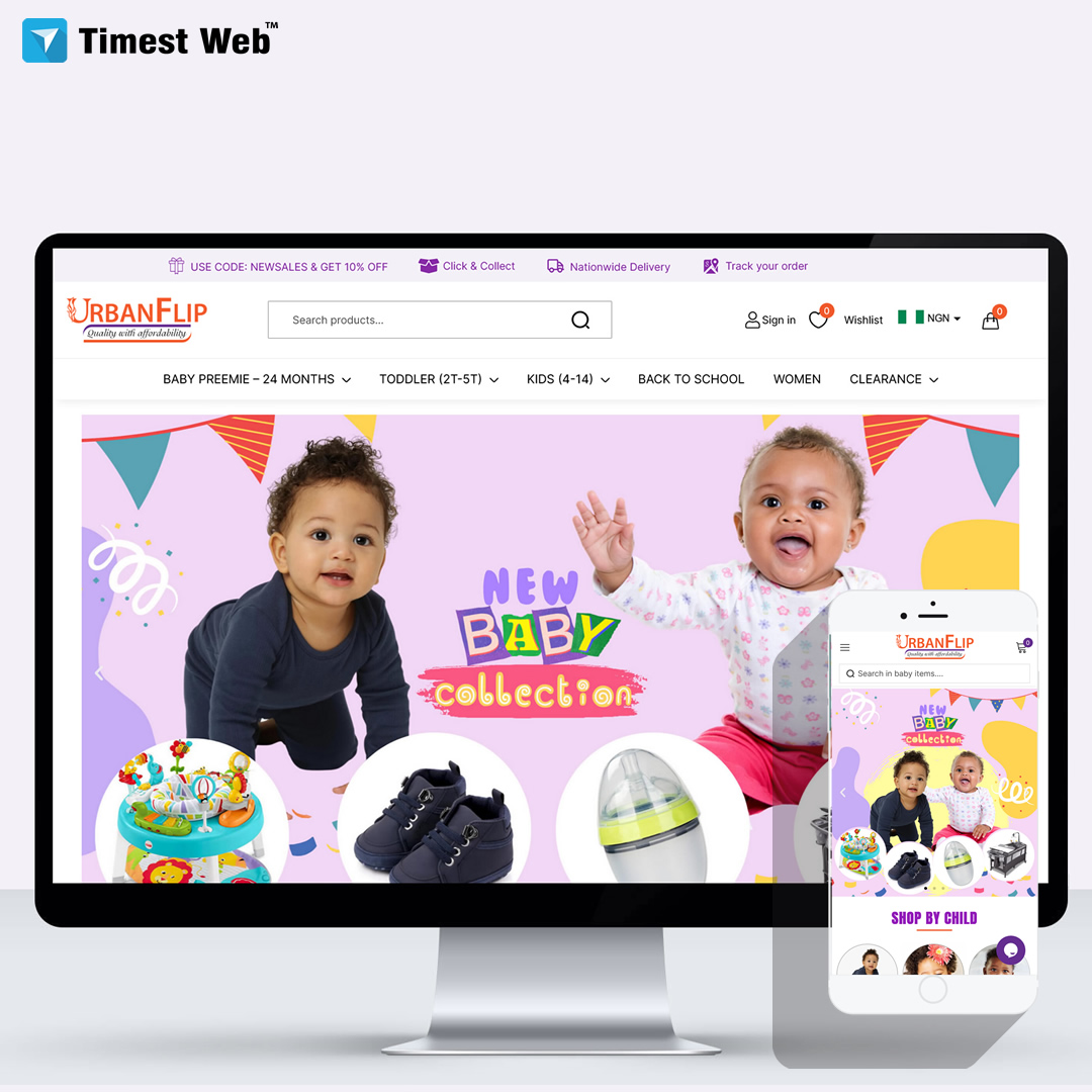 Children store in Lagos | Website Developer in Lagos | Kid store website developer | ecommerce designer in Lekki | Timest Web